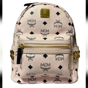MCM Blush Backpack with Gold Details